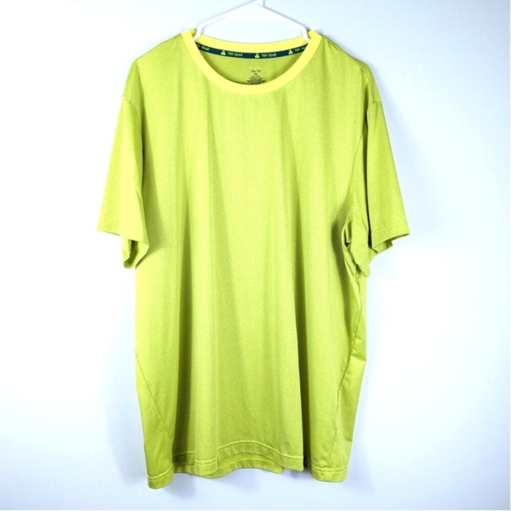 Tek Gear Dry Tek XL Neon Green Performance T Shirt Athletic Workout Tee Sports